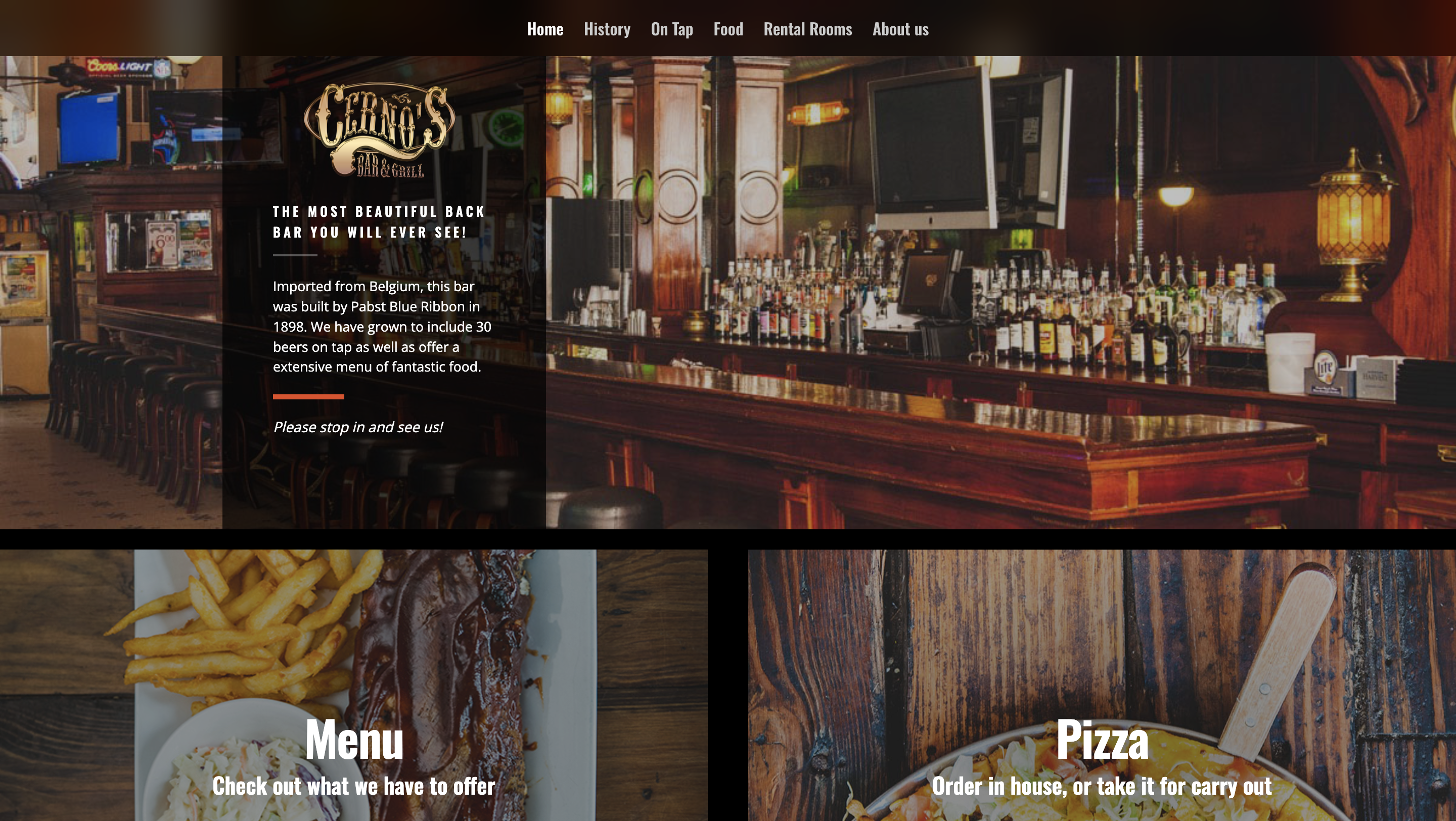 Cerno's Bar & Grill website preview