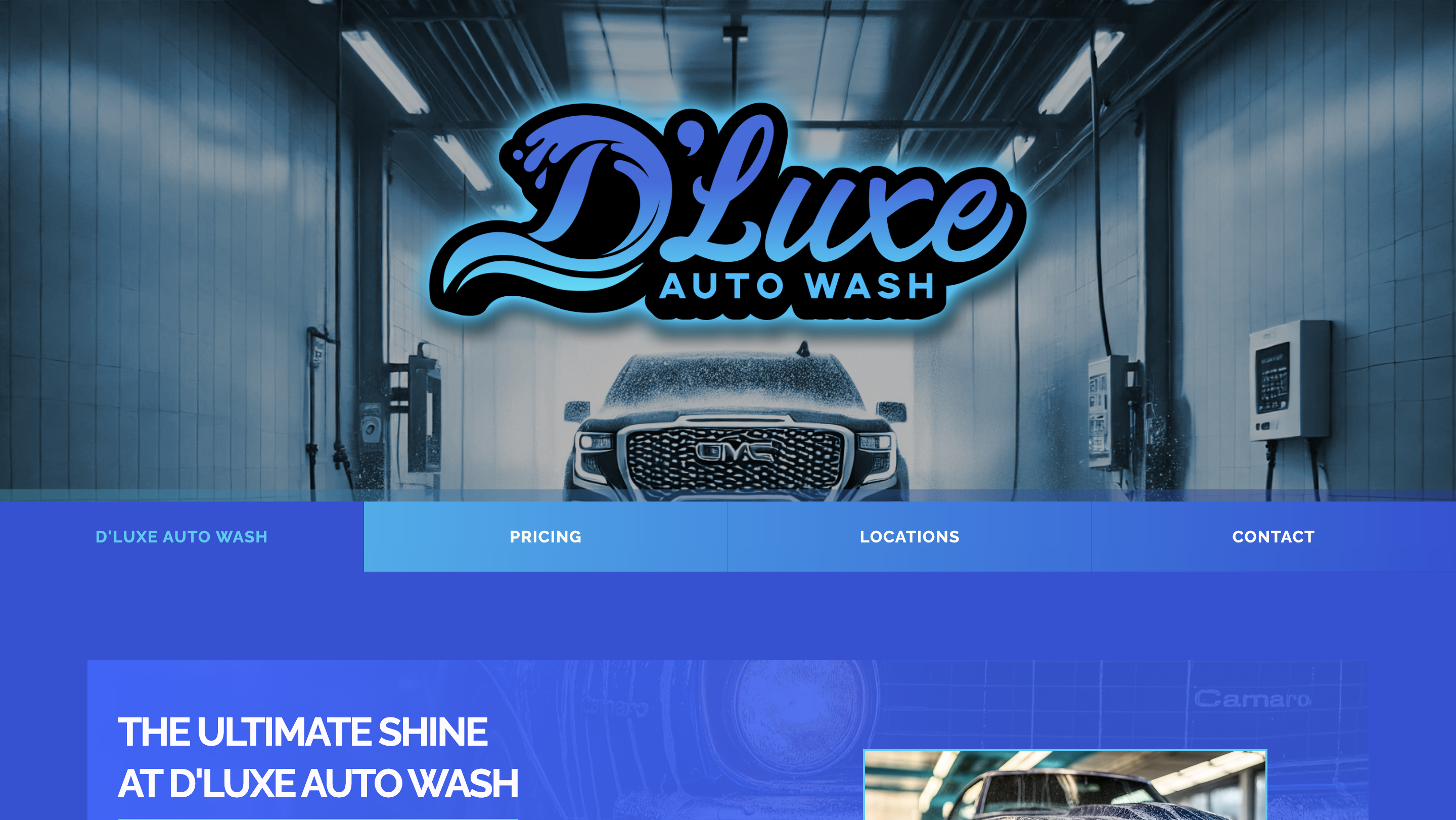D’Luxe Auto Wash website preview